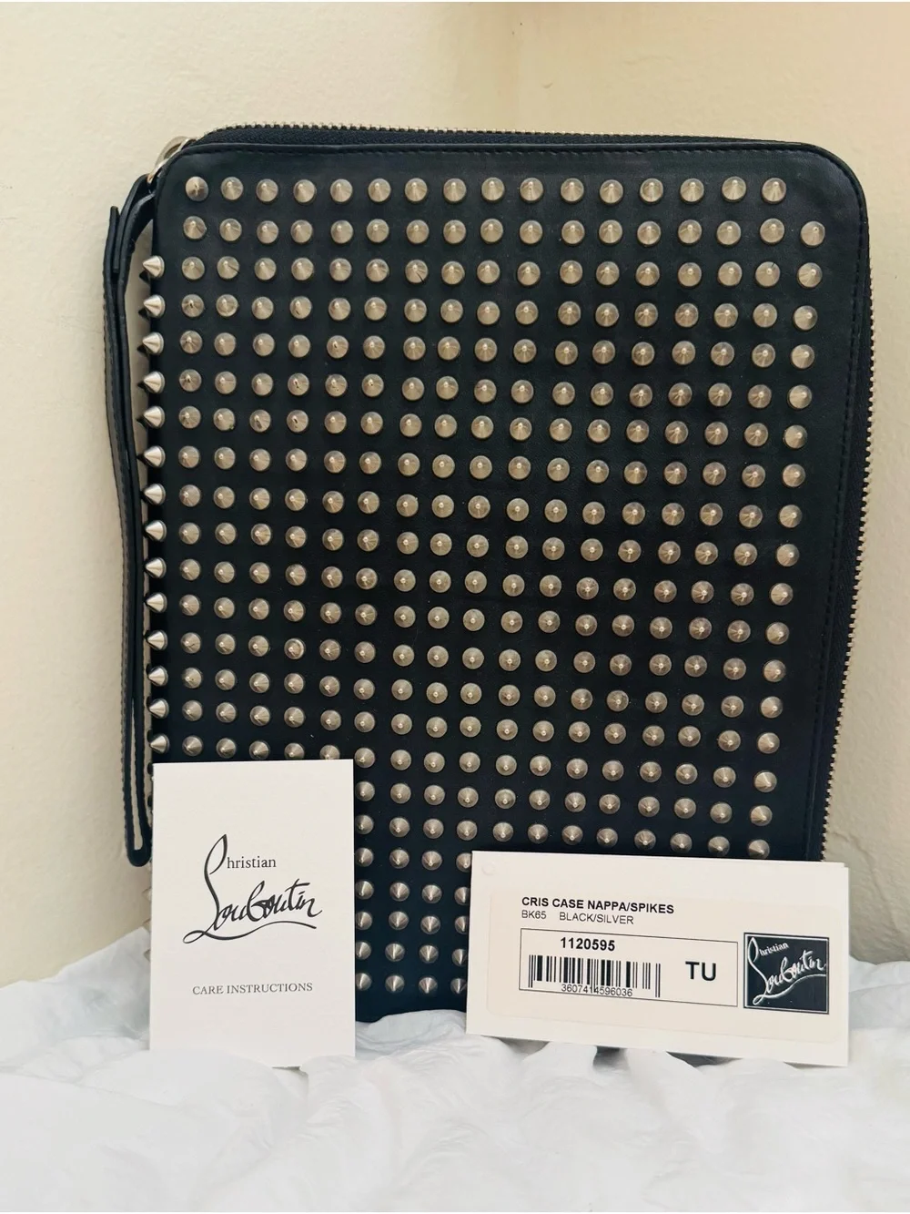 Christian Louboutin Red Leather Zip Case